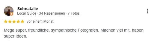 Mega super, freundliche, sympathische Fotografen. Machen viel mit, haben super Ideen.